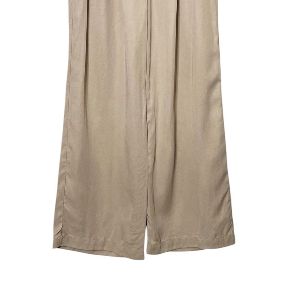 Reformation Mason Trousers Women's 4 Tan Lyocell Wide Leg High Rise Minimal Chic - Picture 4 of 11